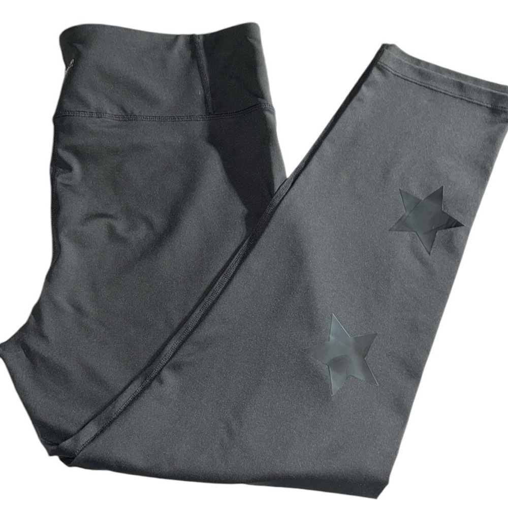 Calvin Klein Performance XXL black leggings quick dri leather look with stars
